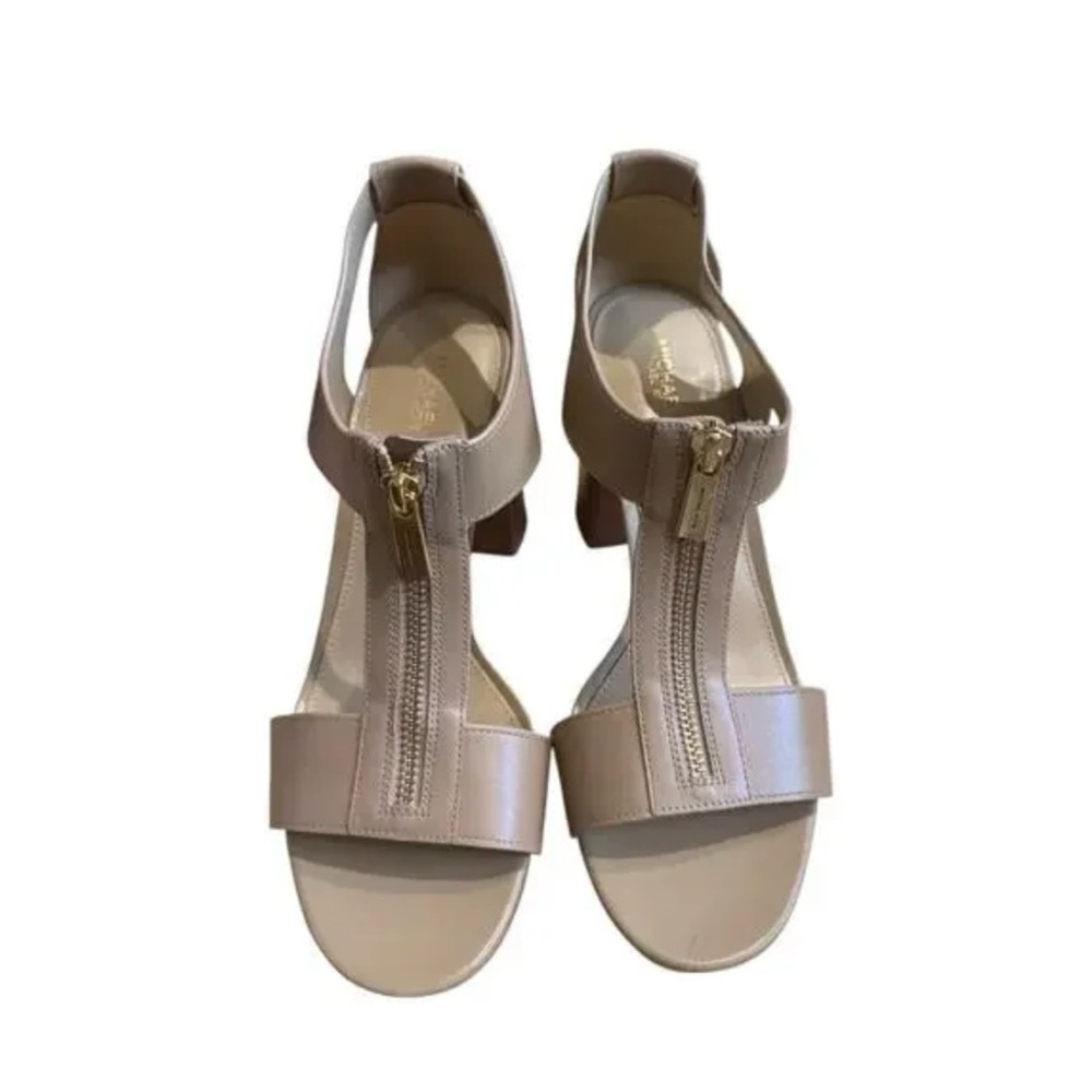 MK Berkeley Black Leather Platform Sandal New no box